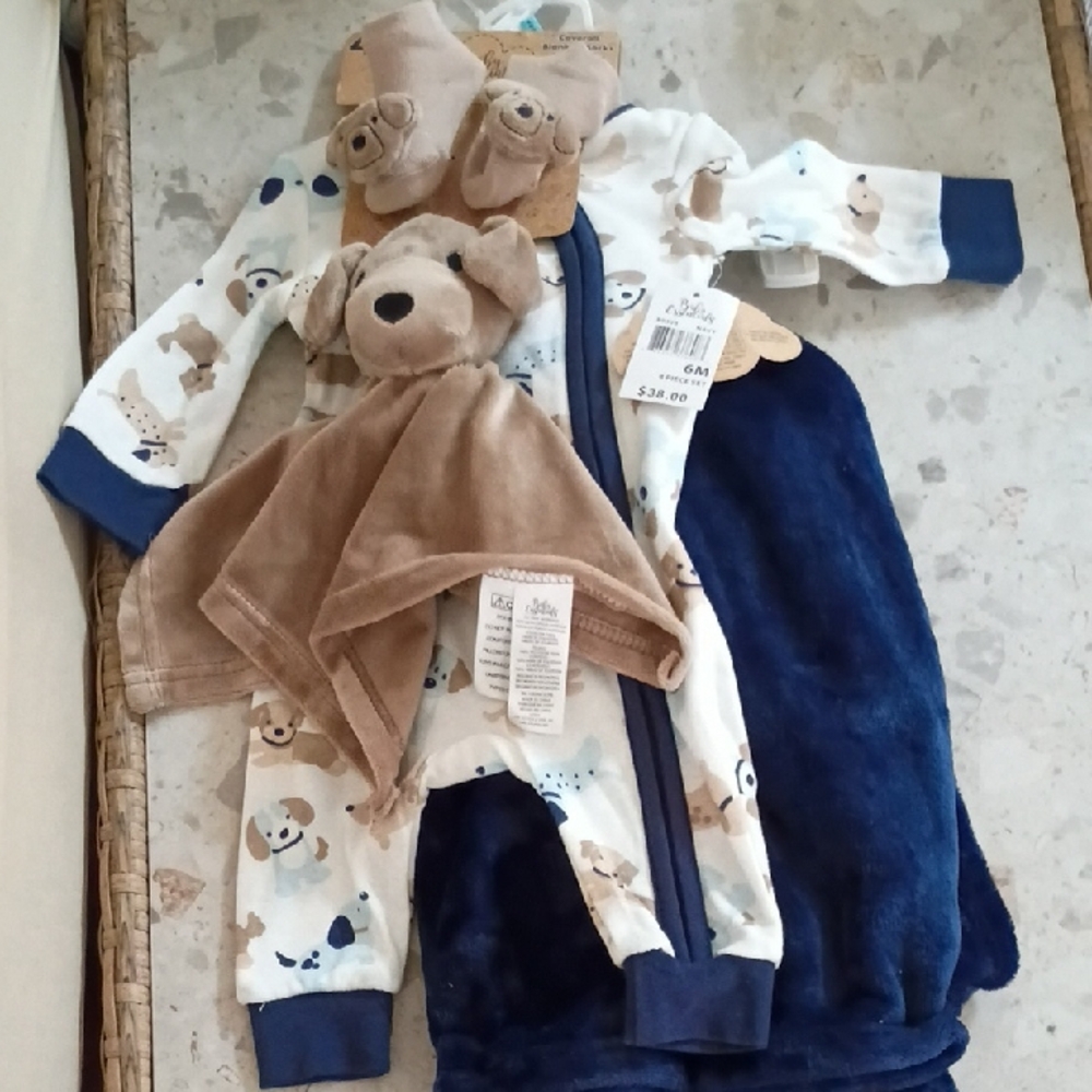 Carter's Blue and Tan Dog Print Pajama Set